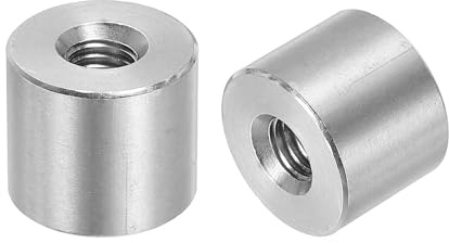 QUARKZMAN 5 Stück M8 Runde Verbindungsmuttern, 304 Edelstahl Kupplungsmutter 15mm/0,6 Länge Hülse Stange Stabmutter für Halterung, Grobgewinde M8x15x20mm