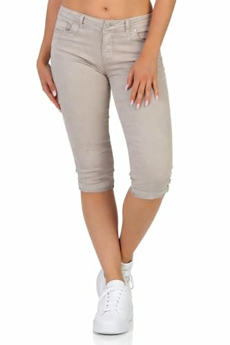 Hailys Damen Capri Jeans Shorts Je44nna knielange Jeanshose FUR-0915258-3 DBeige M