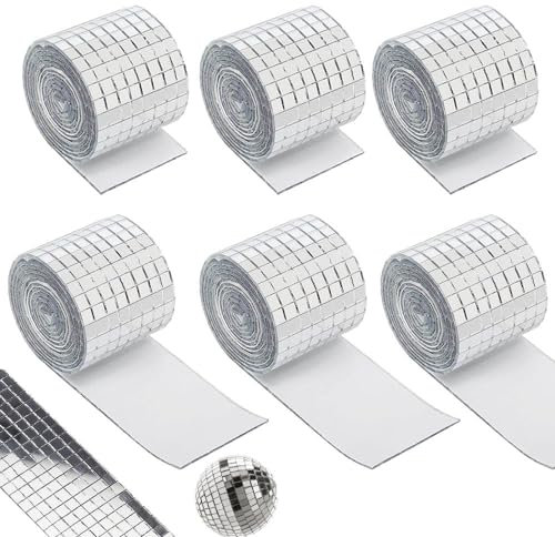 9600 Pièces Mini Miroir Carreaux Mosaïque Verre Autoadhésifs Pour DIY Artisanat Décoration (5 x 5 mm, Argent)