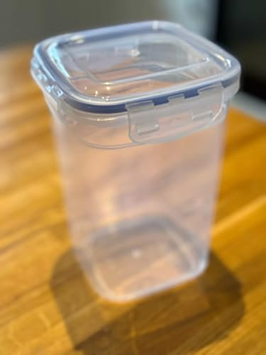 OMS Home Store Airtight Food Storage Containers Clip Lock Lid 100% Non-Leak BPA Free Cereals Pet Food (1.5L Tall)