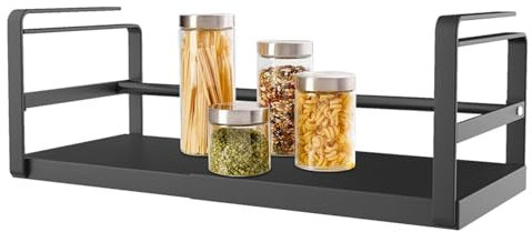 Organizador debajo del estante | Cesta debajo del estante | Cesta debajo del armario | Organizador de gabinete de metal para ahorrar espacio, soporte de condimentos para cocina con cesta de