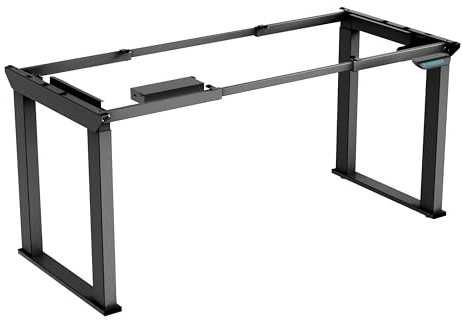 Worktrainer - OLeg Höhenverstellbarer Schreibtisch - Elektrisches Gestell - Höhe 73-123 cm - Breite 99-157 cm - Schwarz - Mit Memory Funktion