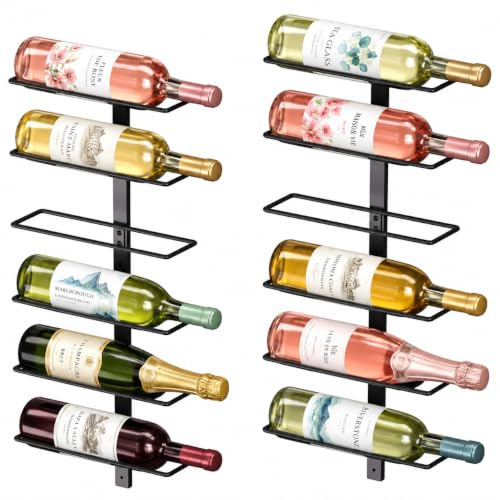 Wall Mounted Wine Rack, 12-Bottle Wall Wine Racks For Wine Bottles-Black