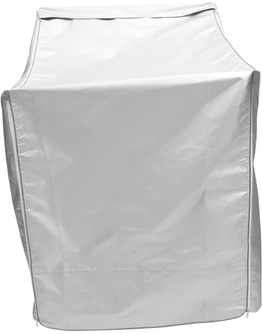 KOMBIUDA Silver Oxford Cloth Washer and Dryer Cover with Waterproof Dustproof Protection and Zipper Design, Prevents Water Ingress and Scratches, Suitable for Front Loader Washing Machines