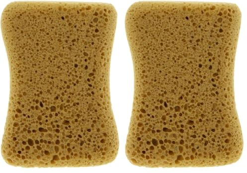 Carlinea 011012 Eponge cintrée Grand Lavage, Multi-Usage, Brune (Lot de 2)