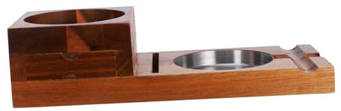 OKUMEYR Portacenere Per Sigari in Legno Vassoio Per Bicchieri Da Whisky Posacenere Multifunzionale Per Uso Esterno e Interno Vassoio in Legno Per Decorazioni Da Tavolo