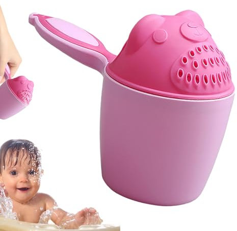 Shampoo-Spülbecher – Kreativer Baby-Shampoo-Spülbecher mit Griff, wiederverwendbarer Baby-Haarwaschbecher, Cartoon-Shampoo-Tasse für Babys, Kleinkinder, Kinder