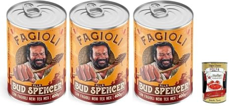 Fagioli alla Bud Spencer Tex Mex, Bud Power- Bud-Spencer-Tex Mex, haricots, prêts à manger, 3x 400gr + Italian Gourmet polpa 400g