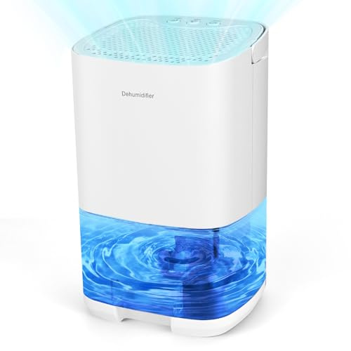 Dreamhigh® 1L Deshumidificador Electrico, Deshumidificador Silencioso, Cobertura hasta 30 m2, deshumidificador electrico para Dormitorio, Baño, Armario, Deshumidificador Deshumidificación-350 ml/día