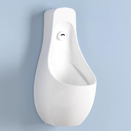 Intelligent Urinoir mural pour homme Forme de larme,Urinoir commercial haute efficacité à chasse d'eau,Urinoir mural à capteur Usage domestique anti-odeurs,anti-éclaboussures,Pour les maisons