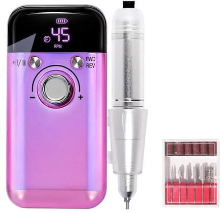 Máquina De Taladro Uñas Eléctricas Máquina Pulido 45000 Rpm Recargable Con Bits Con Bits