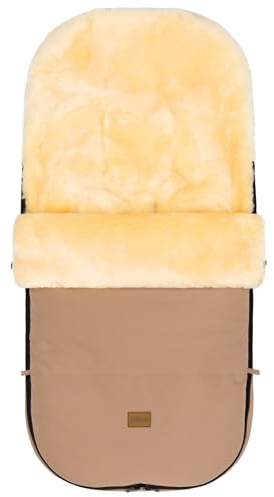 Fillikid Lammfellfußsack Makalu Exklusiv | Winterfußsack aus medizinischem Fell | Warmer Fussack für Tragetasche, Babyschale & Kinderwagen | Kinderwagenfußsack 50 x 90 cm passend für Bugaboo, Joolz