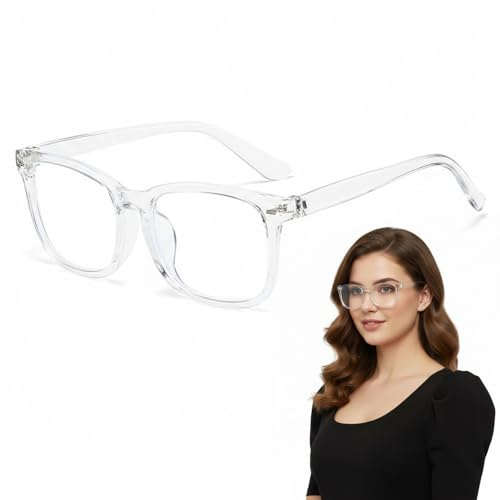 Aiailikill Blaulichtfilterbrille, transparente Brille mit Blaulichtschutz, Nerdbrille, PC-Brille für Computer, Gaming, Büroarbeit und Smartphone-Nutzung