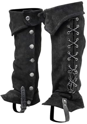 Voyoo Mittelalterliche Fancy Dress Kostüm Stiefel Covers, Vintage Ritter Beinschutz Gaiter, für Rollenspiele, Halloween und Fancy Dress Kostüm Parteien