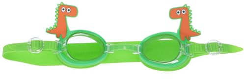 Abaodam Lunettes de Natation Garçon et Filles Anti-buée et Étanches, Grand Cadre Confortable Taille Adaptée 3-5, Lentilles Polycarbonate Résistantes, Motif Dinosaure pour Piscine
