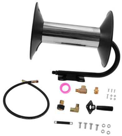 WUUISDNX Robusto avvolgitubo per esterni con manovella e accessori per avvolgitubo per idropulitrice da 100 piedi Supporta 4000 PSI Accessori per idropulitrice a pressione 4000 PSI