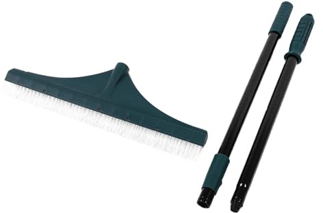 Rastrillo de césped Artificial, rastrillo de césped Artificial Duradero con Mango Ajustable de 3 Secciones, Cepillo de rastrillo para eliminación de Hojas para Limpieza de césped