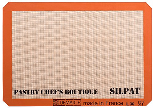 Sasa Demarle Silpat Premium Non-Stick Silicone Baking Mat, Big Sheet Pan Size (2/3 Sheet Pan) for a 15''x 21'' Sheet Pan - 13.58''x 19.5'' - ONE MAT ONLY - by Pastry Chef's Boutique
