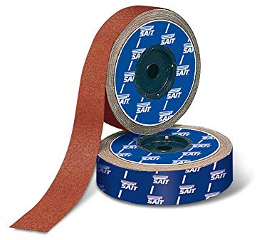 Sait Carta vetrata Tipo DA-F Tela Acciaio Legno Cuoio 120x50 mt Grana 60 16189 | lunghezza 50 mt, larghezza 120 mm