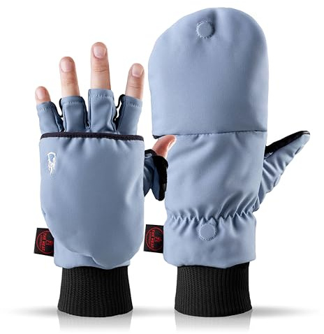 THE HEAT COMPANY - Heat 2 Softshell - Fingerloser Handschuh und Fäustling in einem - Premium Qualität - warme Winterhandschuhe & Fahrradhandschuhe - gegen Kälte bei Sport, Arbeit & Outdoor
