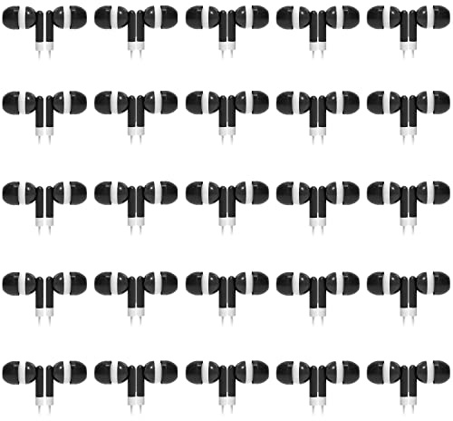 CN-Outlet Wholesale Bulk Earbuds Headphones 50 Pack for iPhone, Android, MP3 Player - Black
