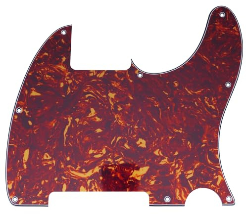 Musiclily 8 Löcher TL Schlagbrett Rohling 4 lagig Vintage Tortoise | für Fender USA/Mexican Standard Esquire E-Gitarre