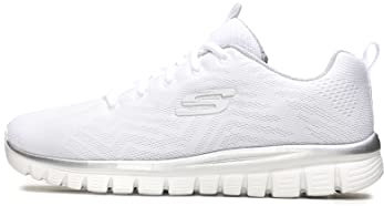 Skechers Graceful Get Connected, Sneaker Donna, White Silver, 36 EU