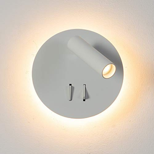 KOSILUM - Liseuse tendance double LED et interrupteur blanc - Bilbao - Lumière Blanc Chaud Eclairage Salon Chambre Cuisine Couloir - - 500 lm - LED intégrée - IP20