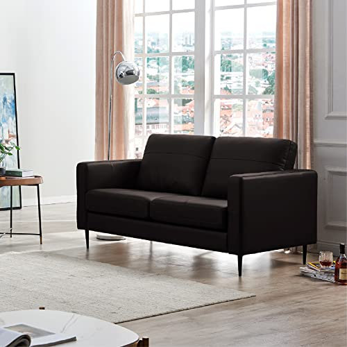 De RUCCI Ledersofas S131 Alessio Bestes Preis-Leistungsverhältnis Echtleder im Komfortbereich (156 x 87 x 86 cm, Brown)