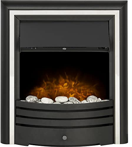 Adam Cambridge Pebble Electric Fire in Black & Chrome