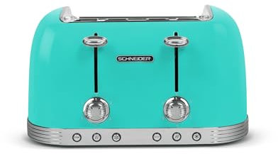 SCHNEIDER - SCTO4ACA - Grille pain 4 tranches - Double tiroir ramasse miettes - 6 positions - Arrêt automatique - Fonction centrage