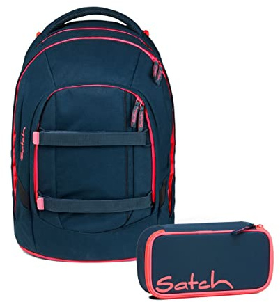 Satch Pack Schulrucksack Set 2tlg. inkl. Schlamperbox (Pink Phantom)