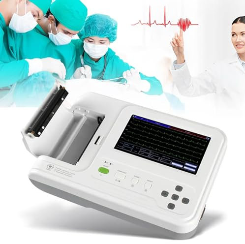 PTATT 12 Leads EKG Monitor Portable 7 inch LCD Touch Screen Digital 6 Channel Electrocardiograph ECG/EKG Machine