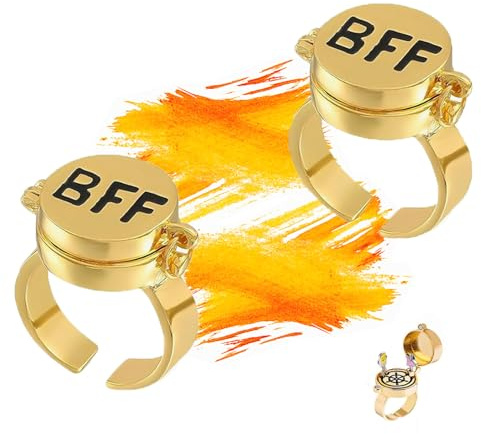 cailiya 2 Pezzi Migliori Amici per Sempre Anello,BFF Anelli Coppia Carina,per Donne Ragazze per Miglior Amico