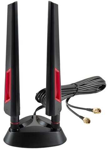 9dBi WiFi 6 6E Tri-Band 2.4 GHz + 5 GHz + 6 GHz Base magnética Antena de Juegos para WiFi 6 6E Router PCI-E Tarjeta Madre Bluetooth Gaming