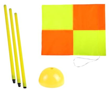 JISADER Fußball-Eckfahne, Fußball-Eckfahne für Männer und Frauen, Spielfeldausrüstung, für Wettkämpfe, 3 StückStangen GelbBasis