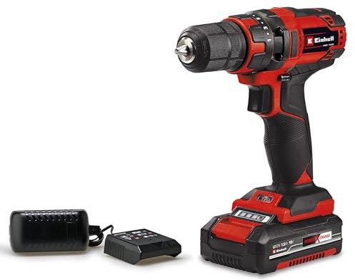Einhell Taladro con batería TC-CD 18/35-2 Li (1x,1,5 Ah) Power X-Change (18V, 35 Nm, portabrocas de sujeción rápida de 10 mm, incl. 1 batería de 1,5 Ah + cargador)