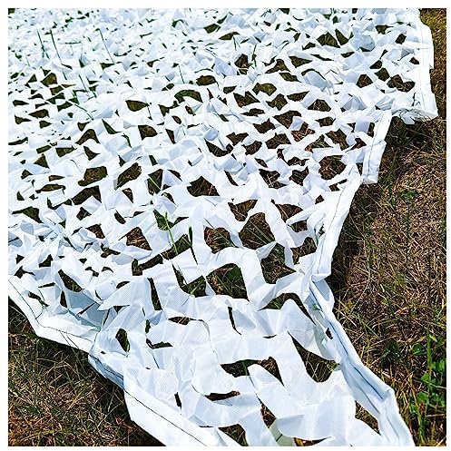 DIWAL Weiß Schattennetz für Patio und Außenbereich, Garten Schattennetz Abdeckung, Camouflage Netz Tarnnetz Tragbare Markise Unterstand Sonnenschutznetz, Gewächshaus im Sommer Kühl Halten(3x6m)