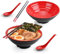 YKUKIZEE 2Pcs Large Ramen Noodle Bowl Set, 1150 ml Noodle Bowl with Chopsticks and Spoon, Plastic Pasta Bowl for Pho Soup Udon Salad