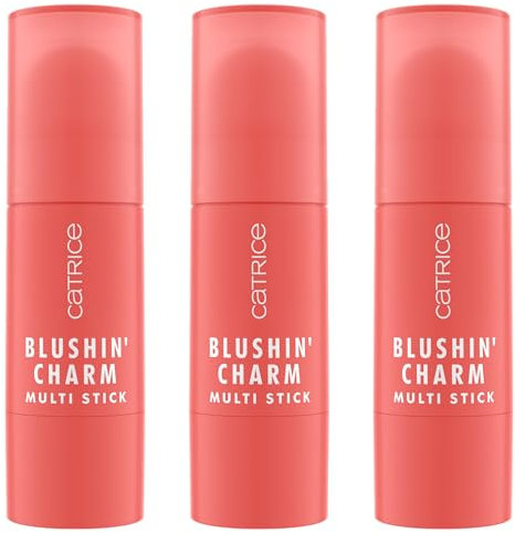Catrice Blushin' Charm Multi Stick, Rouge, Nr. 020, Orange, sofortiges Ergebnis, natürlich, strahlend frisch, vegan, ohne Parabene, ohne Mikroplastikpartikel, Nanopartikel frei, 3er Pack (3x5.5g)