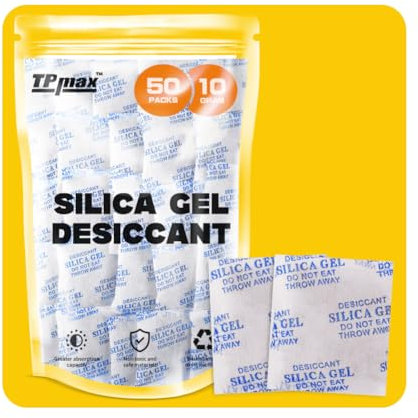 50 Packets 10 Gram Silica Gel Desiccant Absorber Dehumidifiers