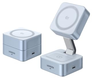 UGREEN 25W MagFlow for MagSafe Charger Qi2 Certified, 2-in-1 Wireless Charger Stand, MagSafe Charger Stand Compatible with iPhone 17/16/15/14/13/12, AirPods 4/3/2/Pro 3/2