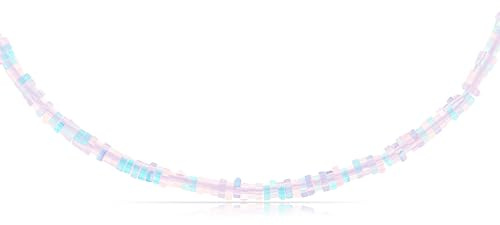 Tillverkad av Nami färgglada pärlhalsband damer lila, blå eller röd 40 + 5 halsband damer av pärlor vänskapskedja, Anpassbar, Rostfritt stål, Amazonit