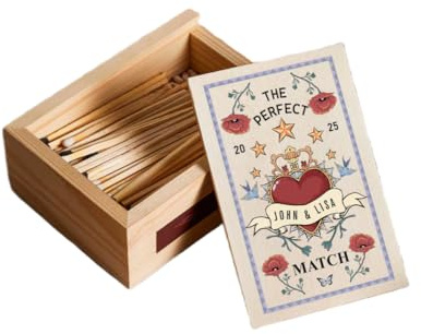 Personalized Couples Matchbox Wood - Custom Printed Matchboxes, Cute Match Box for New House Gift, The Perfect Match Wedding Gift for Couples, The Perfect Match