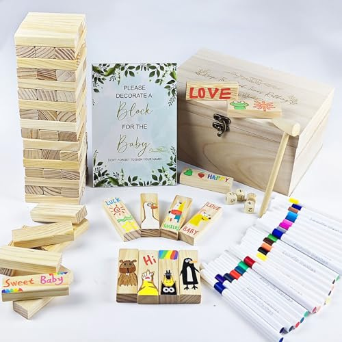 EIGTWEN 101pcs Fun Baby Shower Games Sign Kit, Lively Baby Shower Game Activities with 2 Ways to Play for Guests, Unique and Creative Activities Suitable for Boys and Girls
