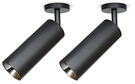 2 Confezioni di faretti direzionali da Superficie Aent Spot Lighting per Interni, faretti da soffitto monopunto Regolabili a 360 Gradi per Ingresso, Soggiorno, Camera da Letto, corridoio/Bianco 5