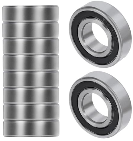 Bayidun 10 stycken 6004-2RS Kullager Spårkullager 20 x 42 x 12 mm, Dubbel skyddade spårkullagerset, Stålkulor med dubbel tätning för Vridbänkar 3D-skrivare