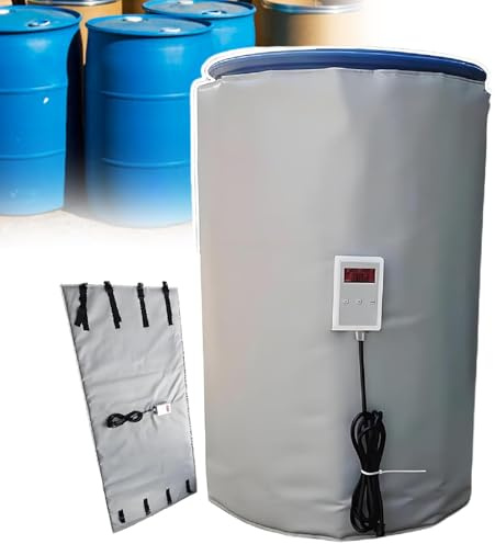 Sushangmao Chauffage pour Fûts IBC, Couverture Thermique pour Fûts De Pétrole D'extérieur, Chauffage pour Fûts De Pétrole De 53/264 Gallons, Température Réglable De 0 À 120 °C 200l/52.83GAL