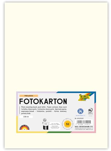 Fotokarton, 50 Bogen, 300 g/qm, DIN A4 (Perlweiß)