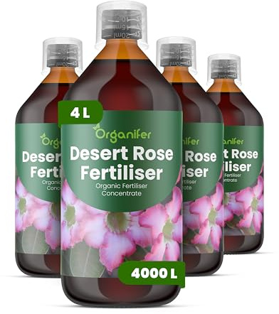 Fertilizante Líquido Orgánico 4x1L Para Rosa Del Desierto – Crecimiento Saludable Y Vitalidad – Organifer